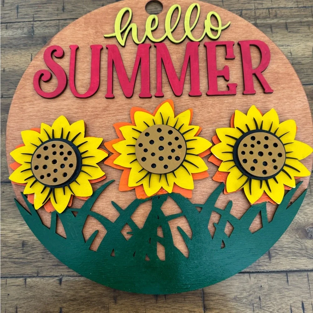 Hello Sunflower Summer Wall Decor